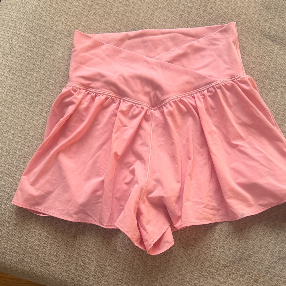 Pink Crossover Offline Aerie Flowy Shorts